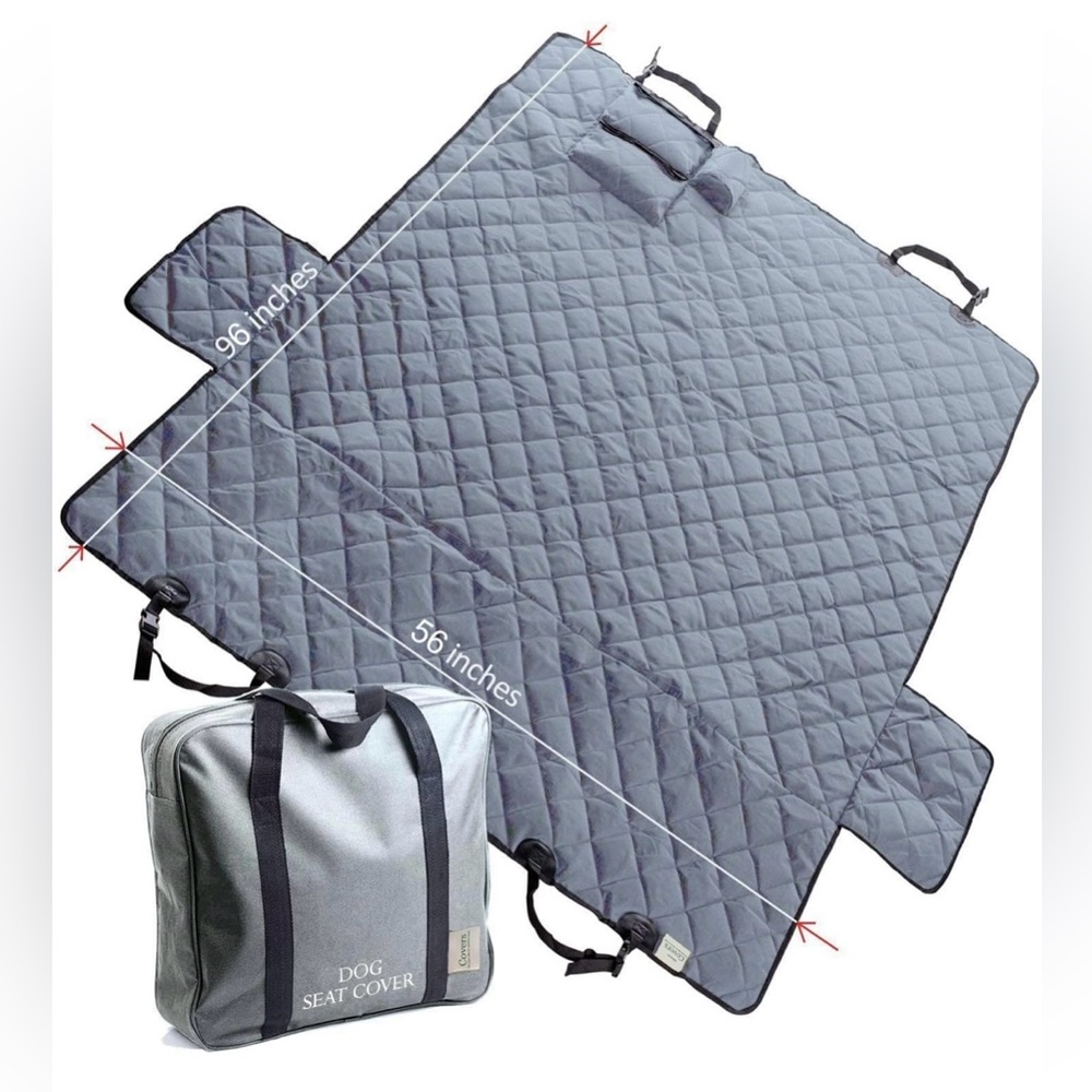 Gray Quilted Dog BackSeat Cover Hammock